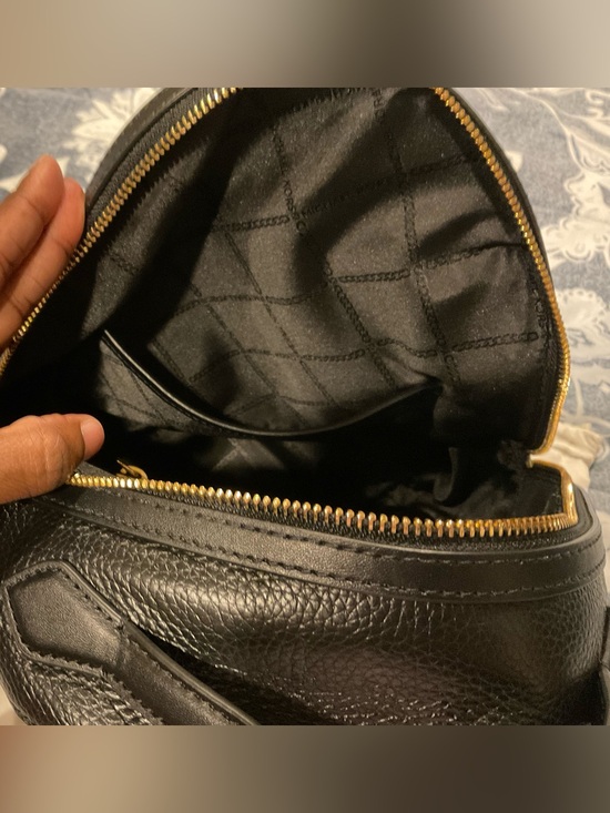 NWOT Michael Kors Valerie Pebble Leather Backpack with Gold Hardware, Black main image 10